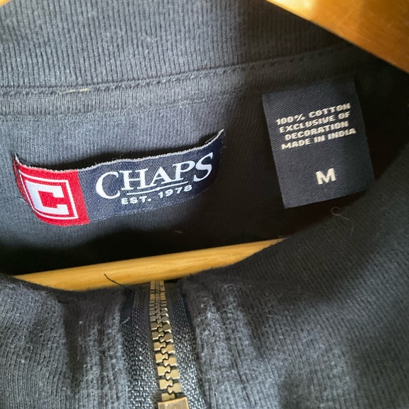 Chaps Brushed Cotton Quarter Zip Long Sleeve Shirt - Picture 3 of 4